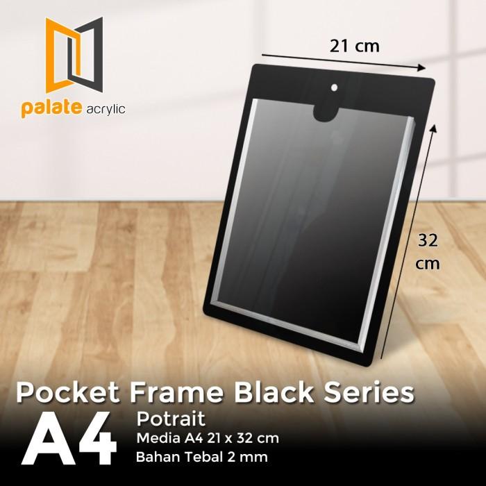 Acrylic Pocket Frame / Akrilik Thicker / Akrilik Pocket A4 2Mm Hitam