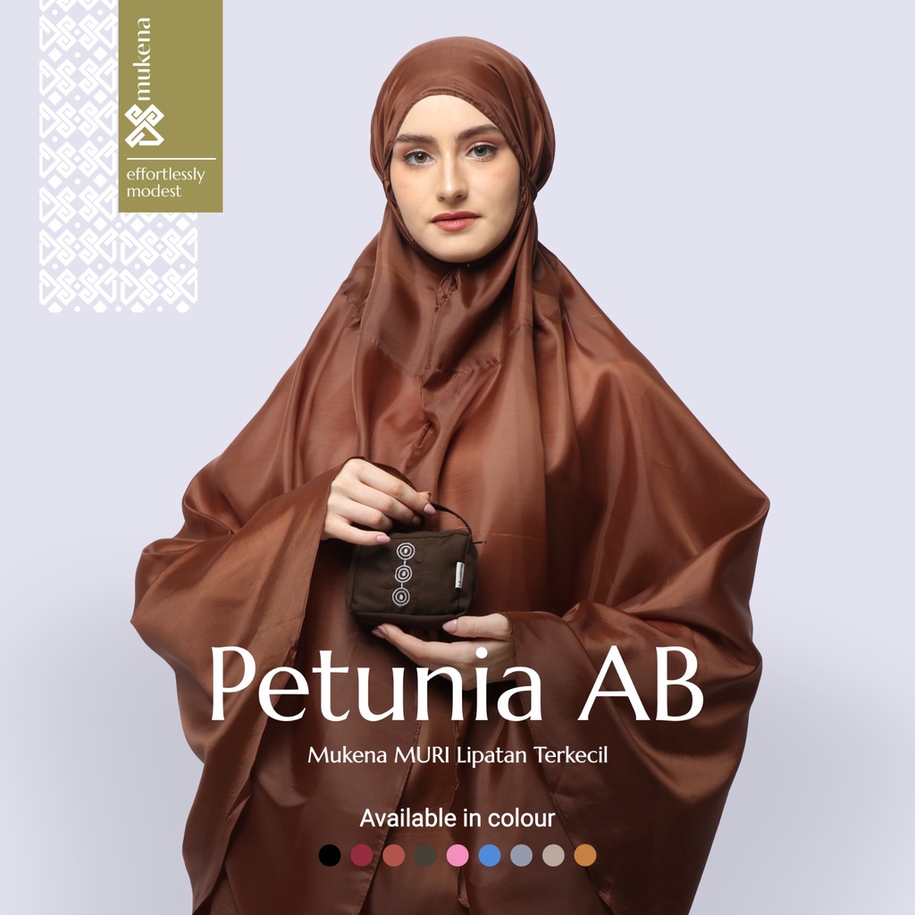 DS Modest - Mukena Traveling Mini Terkecil - Petunia (Case Canvas) Atas Bawah