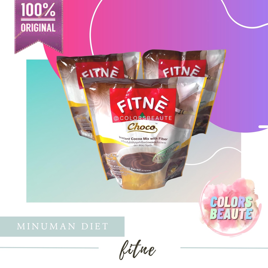 READY STOCK ! Fitne Choco Fiber Ori / minuman coklat diet / minuman pelangsing