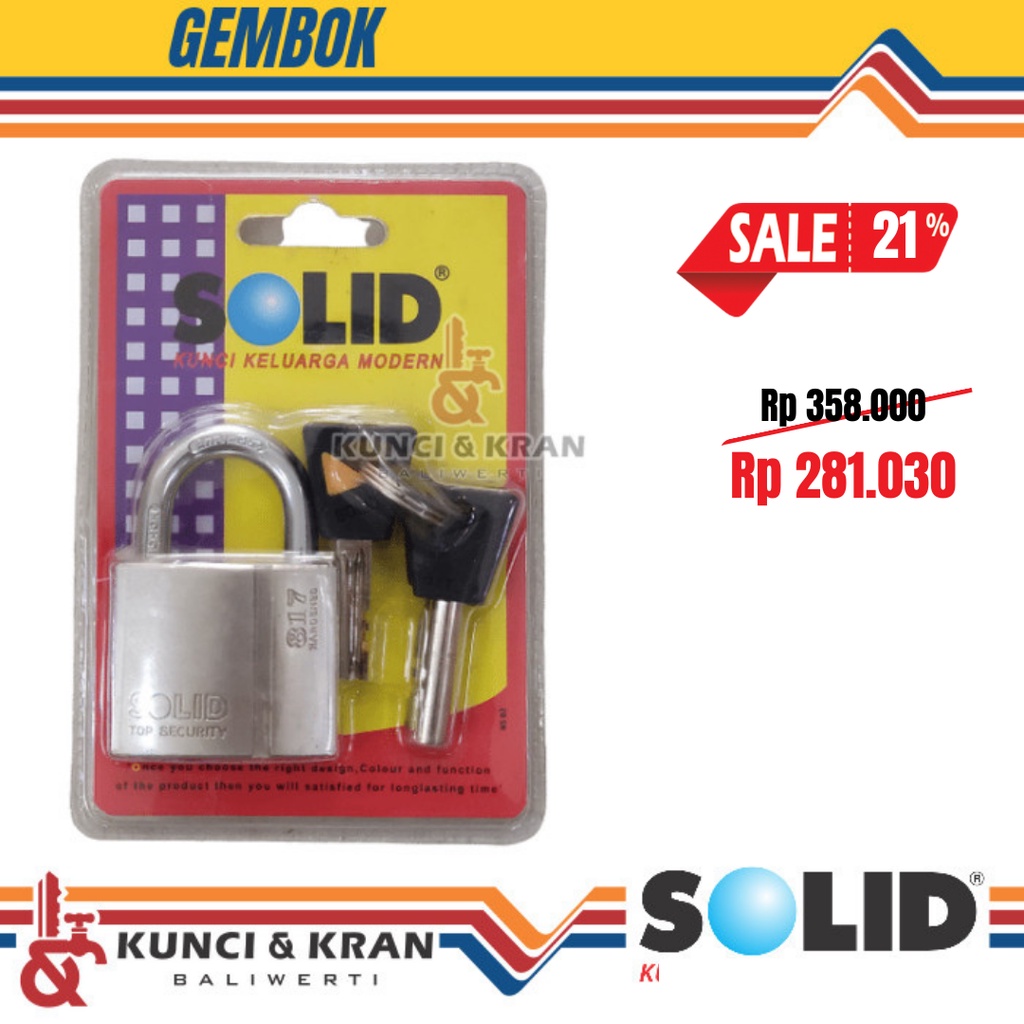 Gembok Pagar Rumah Solid 817 50 SN Gembok Anti Potong Padlock Solid