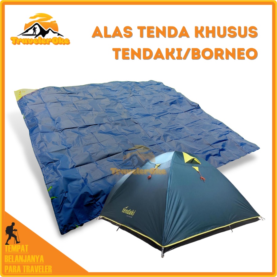 Footprint Untuk Alas Tenda Tendaki Borneo Kapitas 4 orang Dome Lipat Ultralight