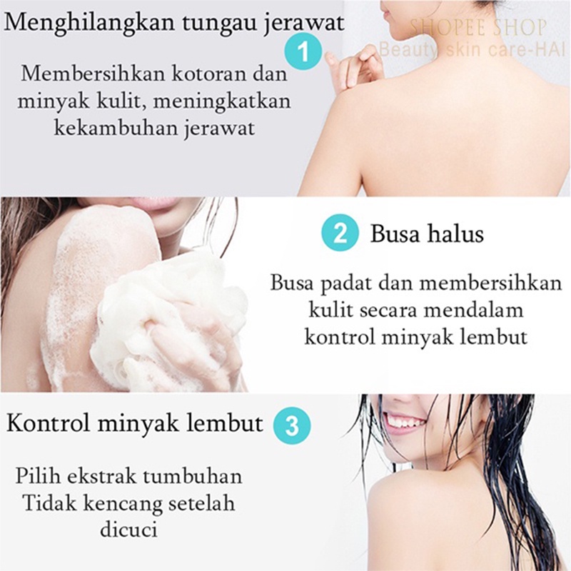 Sabun badan jerawat sabun mandi pemutih sabun mandi 500gr Kembali Jerawat Shower Gel Whitening Antipruritic Natural Sea Salt Tungau Kontrol Minyak Kontrol Sabun Mandi