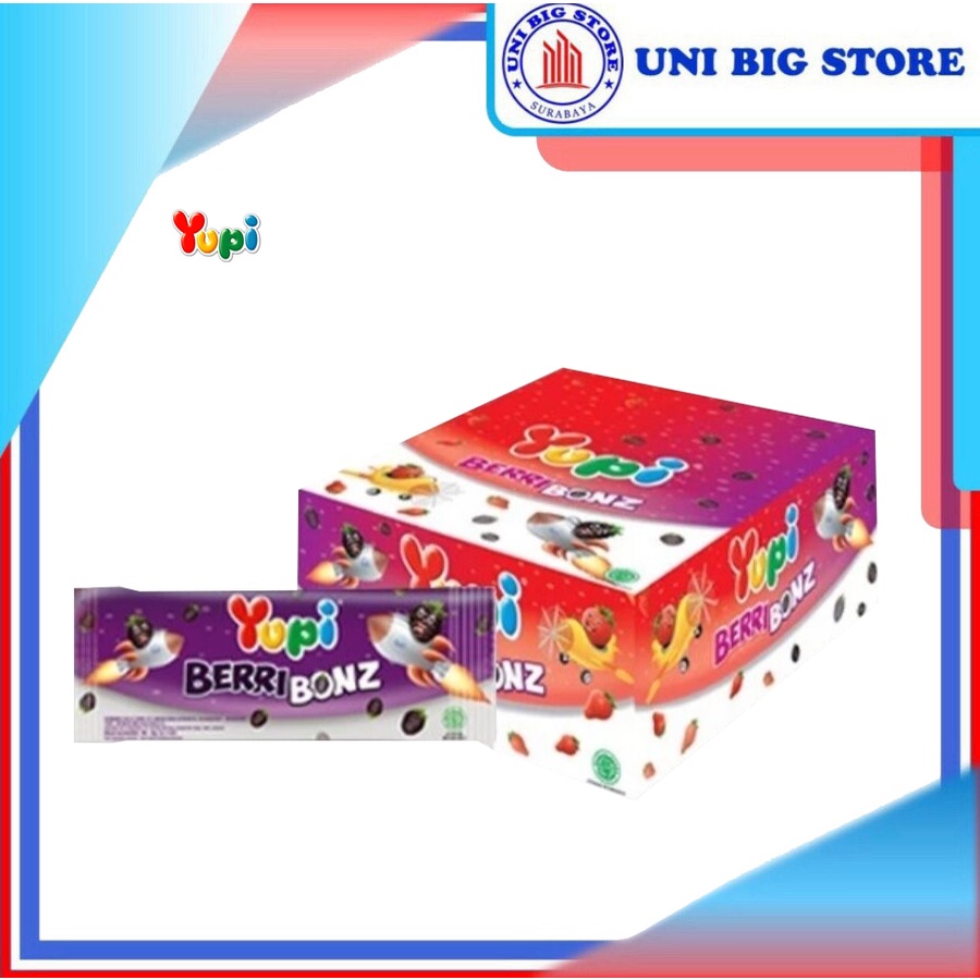 

Yupi Jelly Gummy Candy BERRI BONZ 6 g x 24 pcs BOX Permen