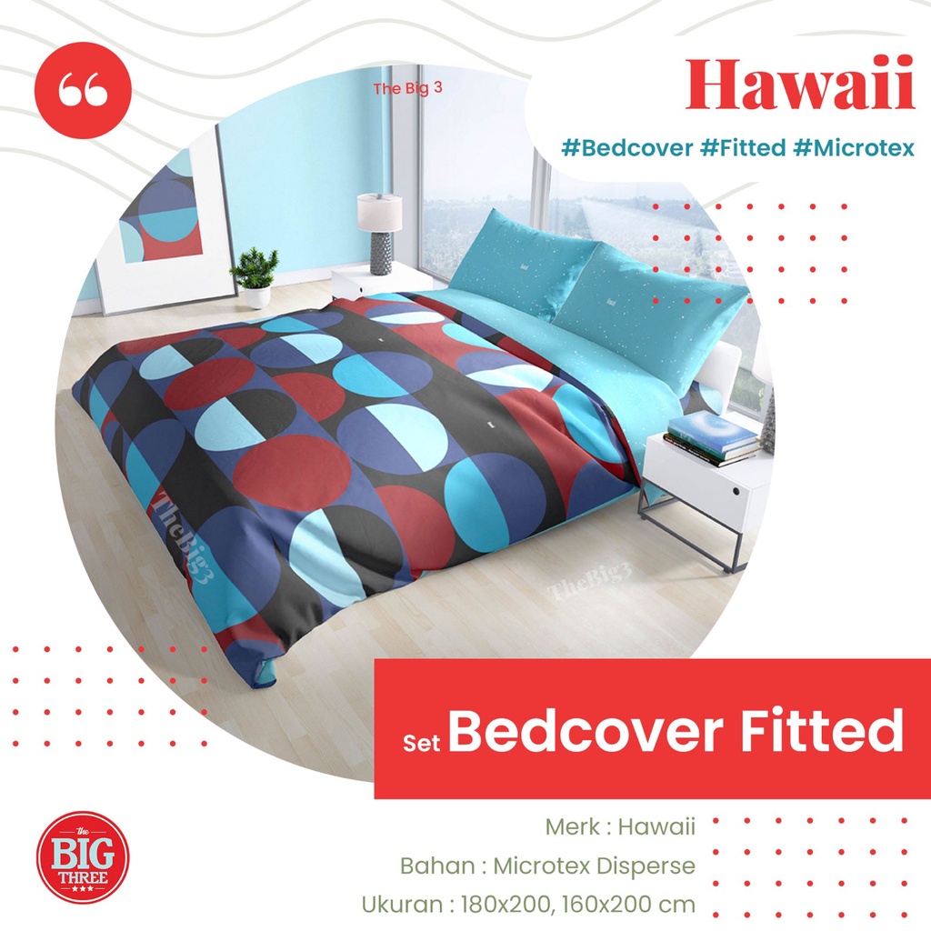 HAWAII Bedcover + Sprei 180x200 / 160x200 Motif Alba Emira Violetto Vena Tribly Damaris Flair Tara Lucano Lenora Fanya Delice Danish Valli Nautical Coconut Delano Mavi Mori Spade Club Agnia Alder Candy - King 180 BC Hawai