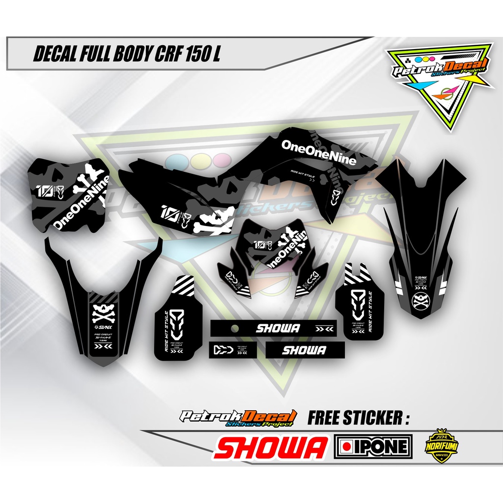 DECAL STICKER CRF 150 L - DECAL  HONDA CRF 150 L KSR Oneonenine Design