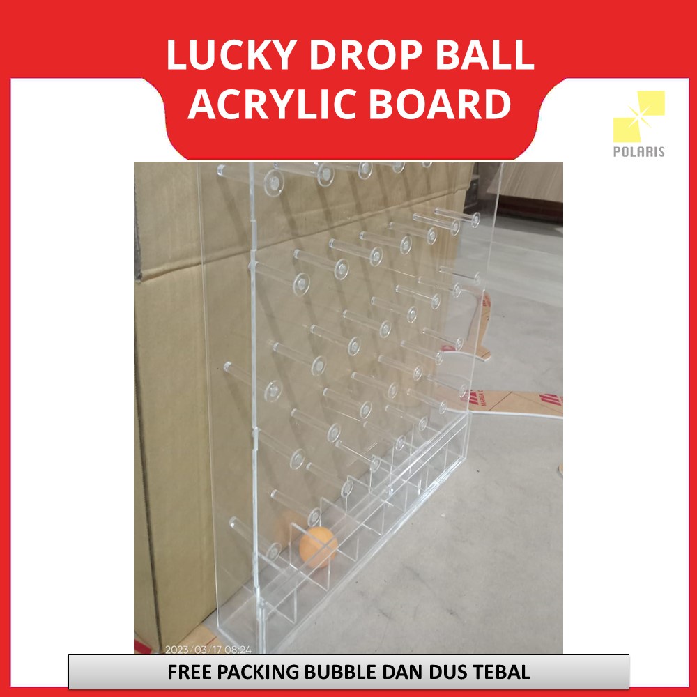 Acrylic Lucky Draw Box Lucky Drop Ball - Permainan Bola Luncur Marble Prize Drop Game - Papan Bola Undian Plinko Board Akrilik