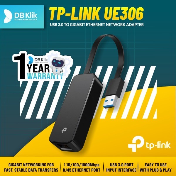 USB LAN TP-Link UE306 USB 3.0 to Gigabit Ethernet Network Adapter