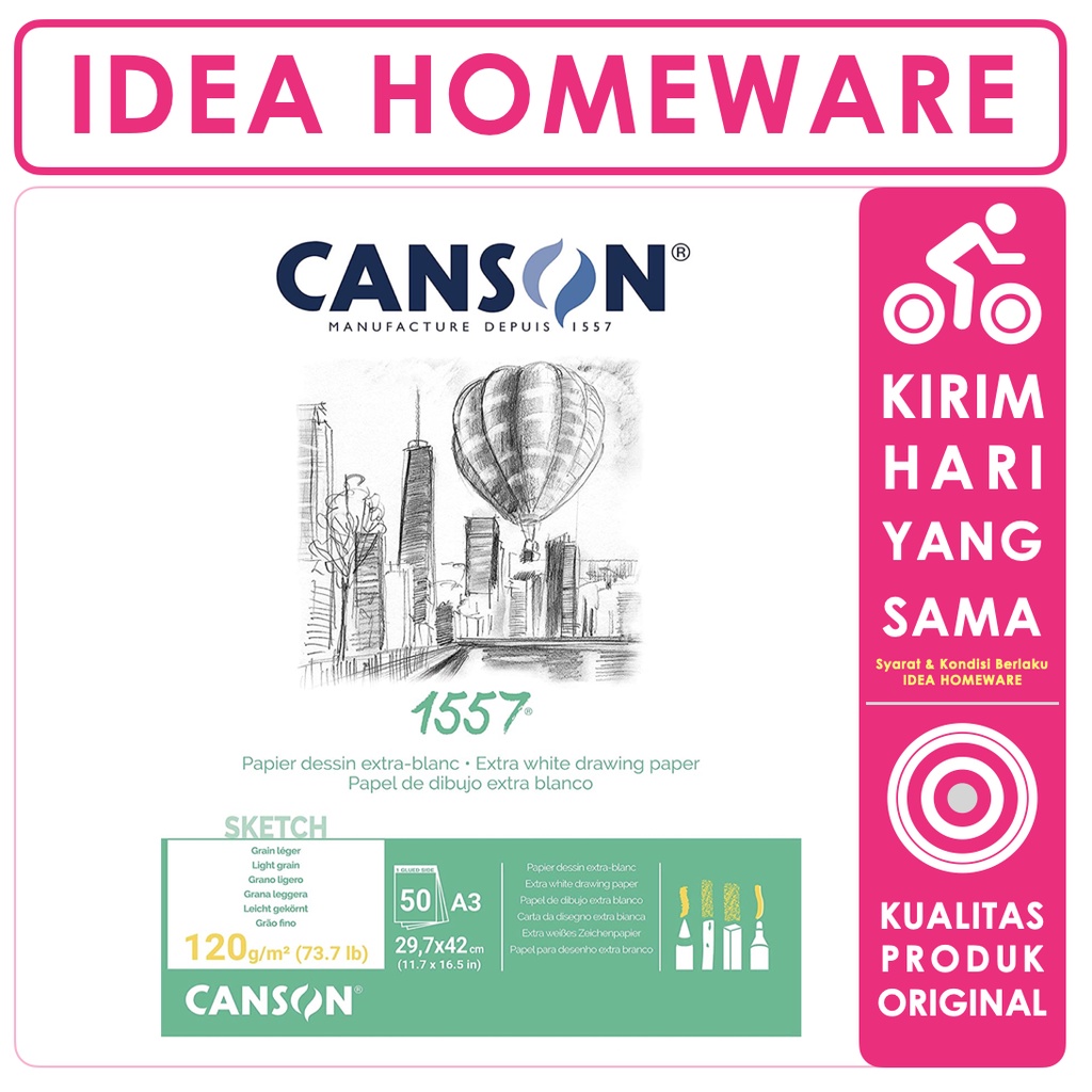 

Sketchbook Canson 1557 Extra White Drawing Paper A3