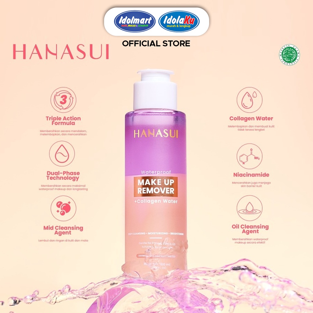 IDOLAKU Hanasui Waterproof Make Up Remover 100ml
