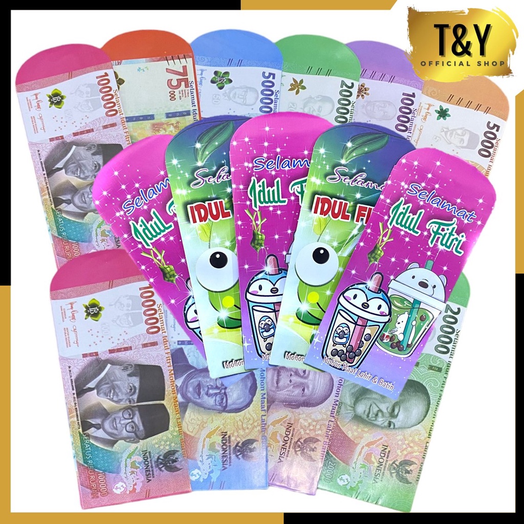 

T&Y Amplop Lebaran Karakter Lucu Kartun Isi 5Pcs Ukuran Besar Amplop Lebaran Idul Fitri Motif Uang 5 Pcs Ukuran Besar Amplop THR