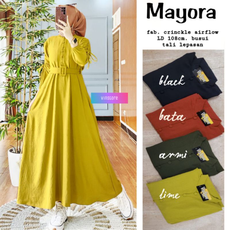 Mayora Dress Crinvle Adem Nyaman Best Seller by vin