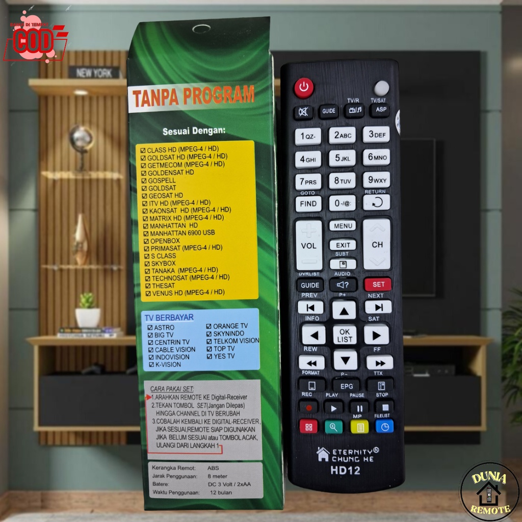 Remot Remote Receiver Parabola Multi Hd-12 New Tanpa Program