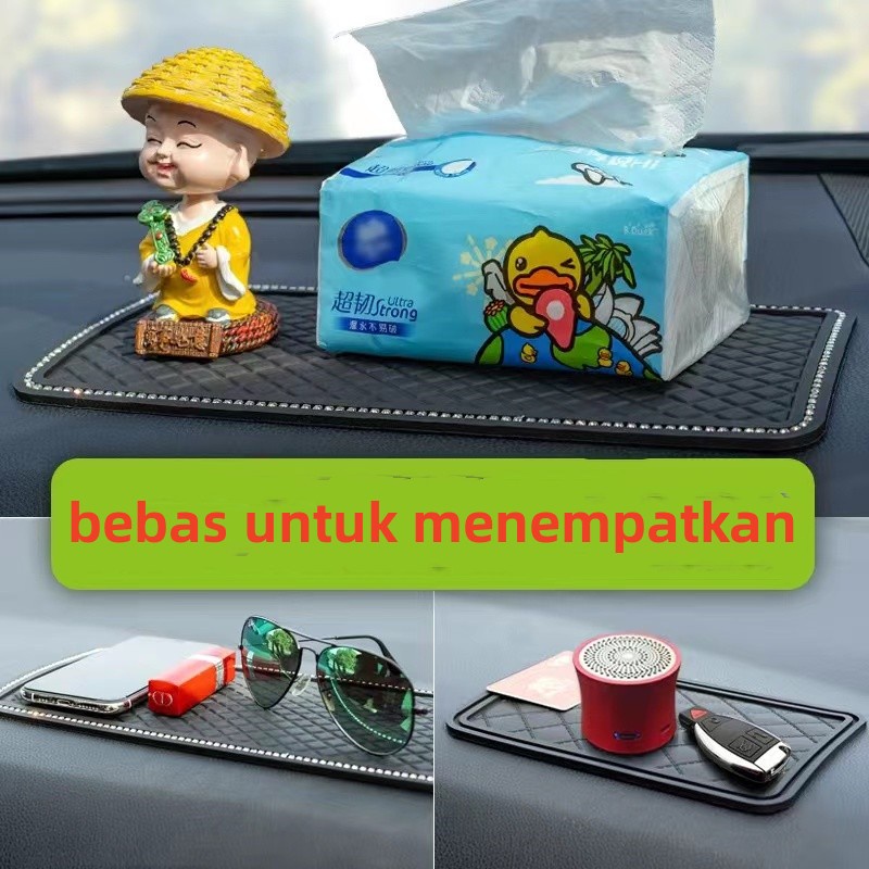 Alas / Tatakan Anti Selip slip Mat Dashboard Mobil Bingkai Bling Bling