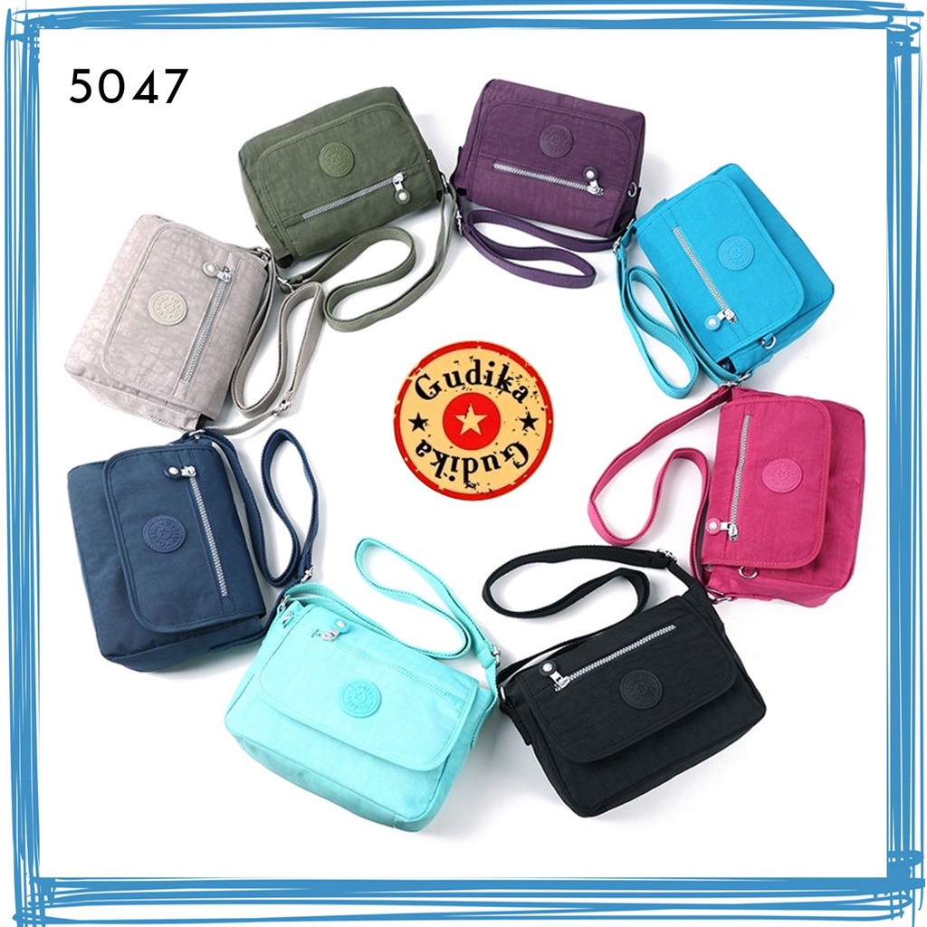 BIG SALE GUDIKA - Tas Selempang Wanita Modis Import Original 5047 - Tas Wanita Selempang Bahu Kekinian Terbaru Bahan Nylon Waterproof Anti Air - slingbag - tas mini - bag - cewek - imut - fashion - branded - santai - tas - slempang - termurah - ori