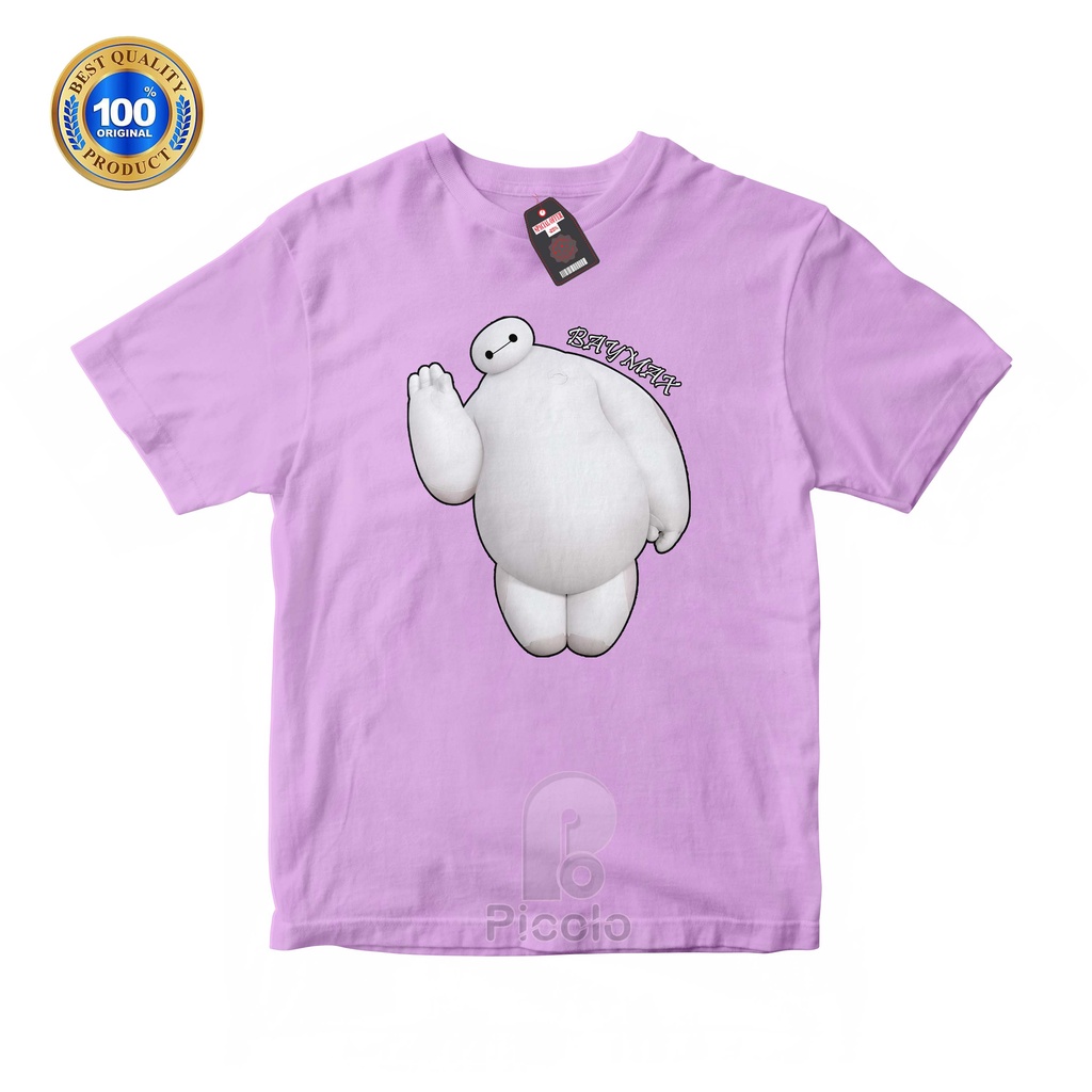 (FREE NAMA) BAJU KAOS ATASAN ANAK MOTIF KARAKTER KARTUN BAYMAX UNISEX Bahan COTTUN