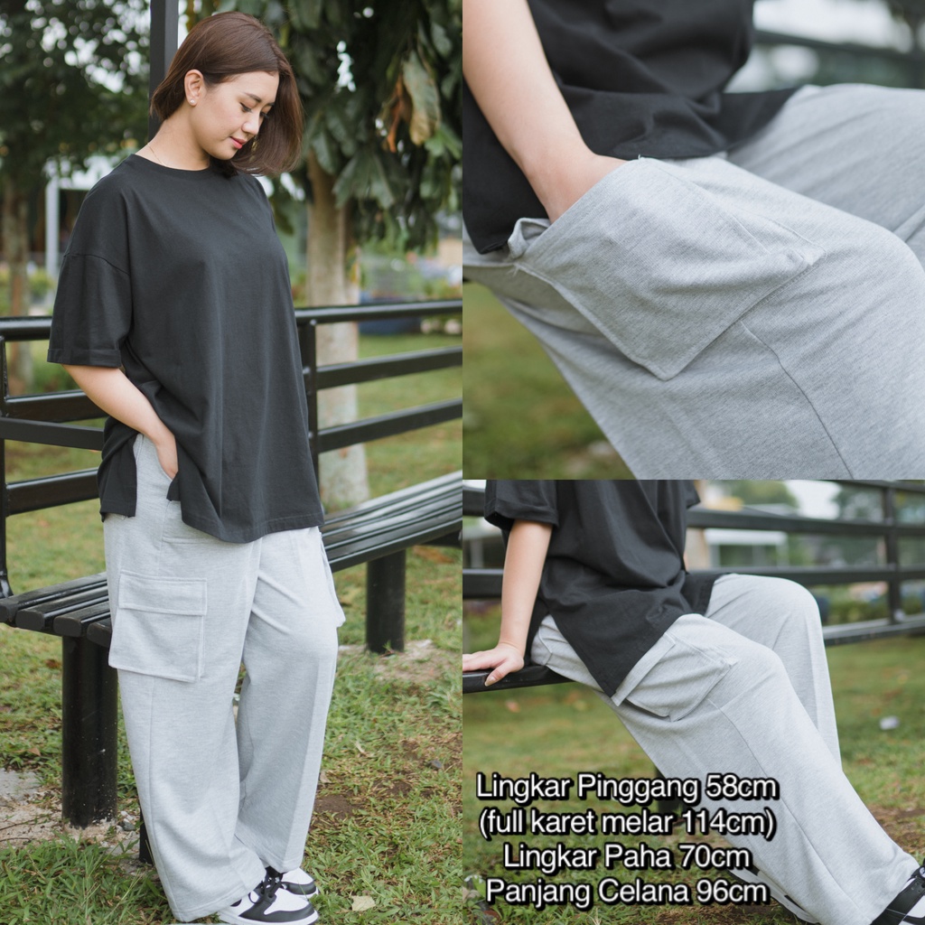 Femonritch Jennie Cargo Pants Highwaist Loose Cargo Celana Cargo Wanita Cargo Polos