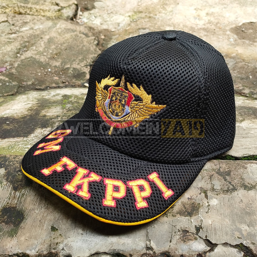 Topi Jaring Logo GENERASI MUDA FKPPI Wings Tulisan Besar Hitam