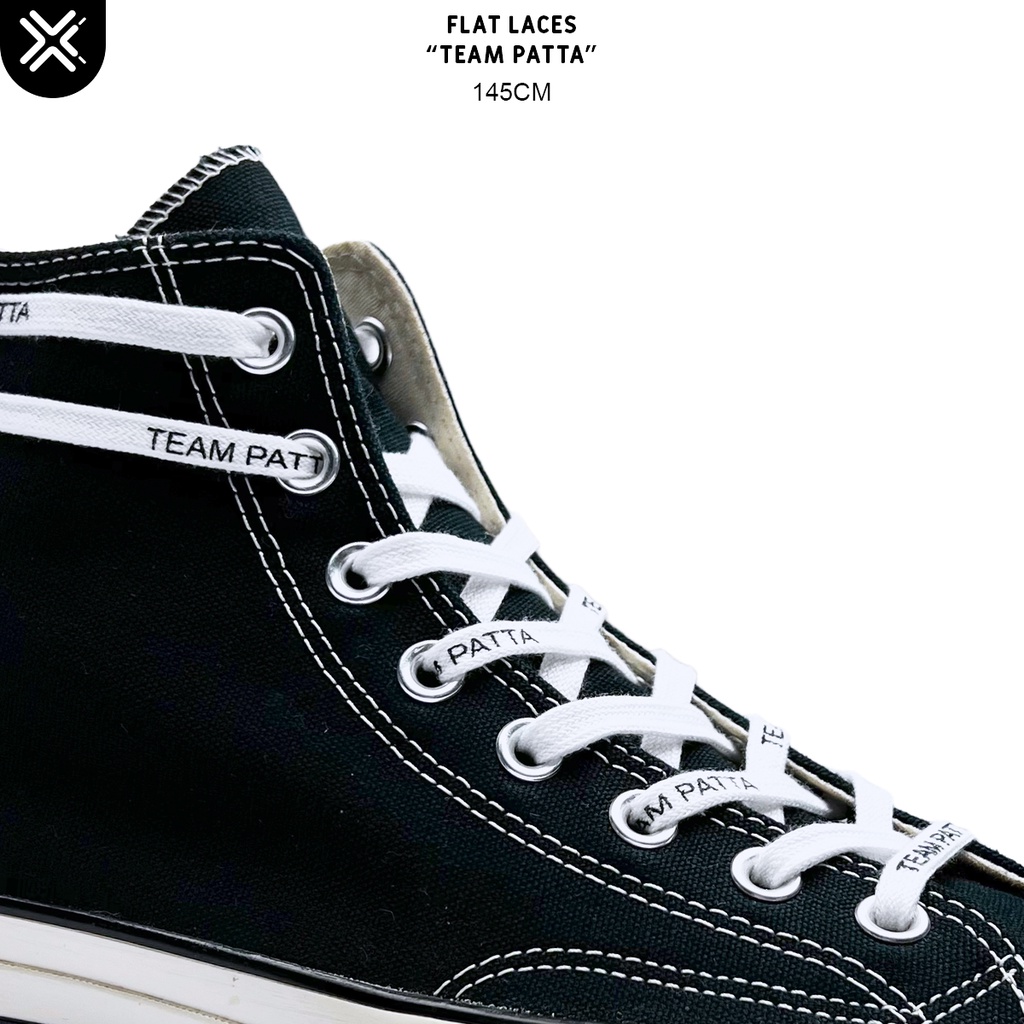 TALI SEPATU PUTIH TEAM PATTA (FLAT LACES) | PREMIUM SHOELACES