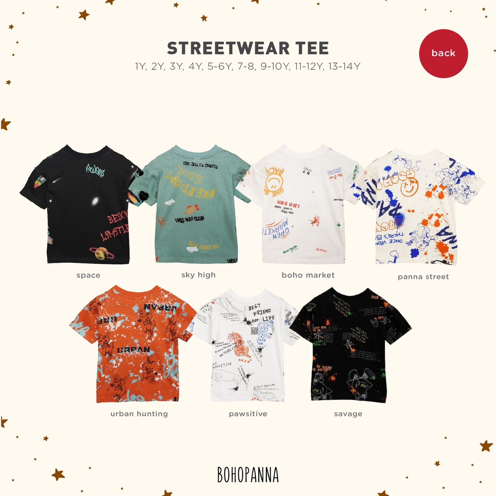 BOHOPANNA STREETWEAR TEE/ CLASSIC TEE BOHOPANNA / POCKET TEE Bohopanna / KAOS ANAK