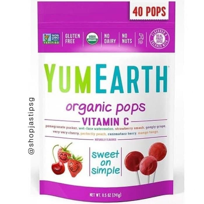 

Yumearth Organic Pops Vitamin C Assorted Flavors Isi 14 Kids Lollipops 076