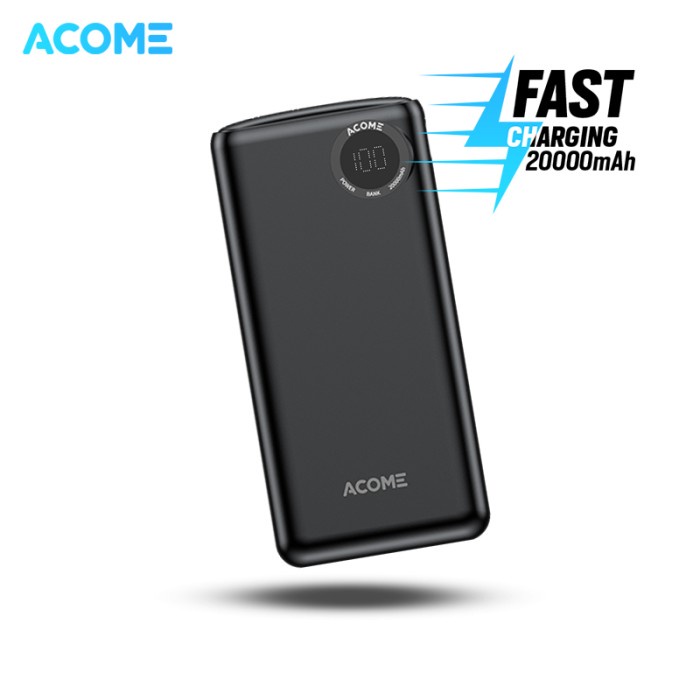 ACOME POWERBANK 20000MAH FAST CHARGING LED DISPLAY DUAL INPUT AP202