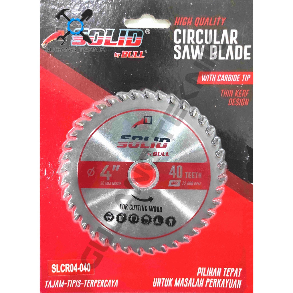 (SILVER) SOLID Mata Pisau Kayu Circular Saw 4&quot; 30T 40T 20mm TIPIS SILVER SOLID / Mata Gergaji Circle 4 Inch 30T 40T Circular Saw Blade 4x30T 4x40T