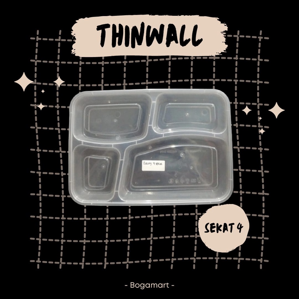 Thinwall Victory Sekat 4 FLAT / Thinwall Victory Bento / Thinwall Bento Sekat / Thinwall Sekat / Lun
