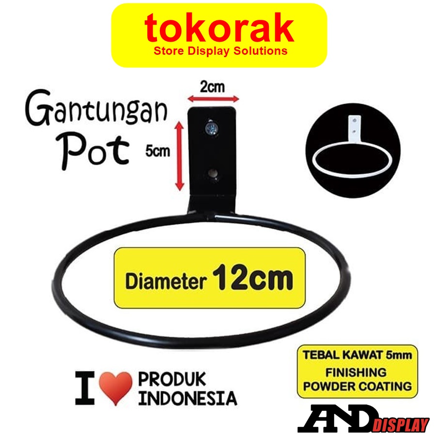 GANTUNGAN POT D.12 CM HANGER TEMPAT MAKAN ANJING KUCING BURUNG DINDING ANDDISPLAY