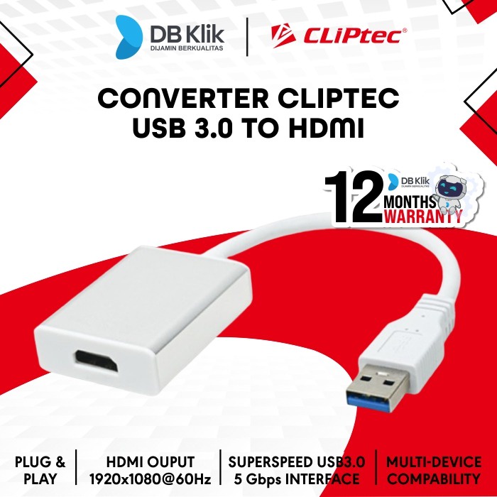 Converter Kabel CLIPtec CL-CC UH USB 3.0 To HDMI