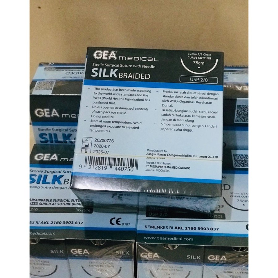 Catgut Silk GEA - Benang Jahit Silk - Benang Operasi Silk - Surgical Suture Silk GEA