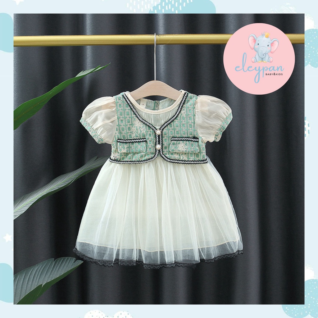 Dress Anak Perempuan Import Sage Green Hijau Tutu Gaun Pesta Tile