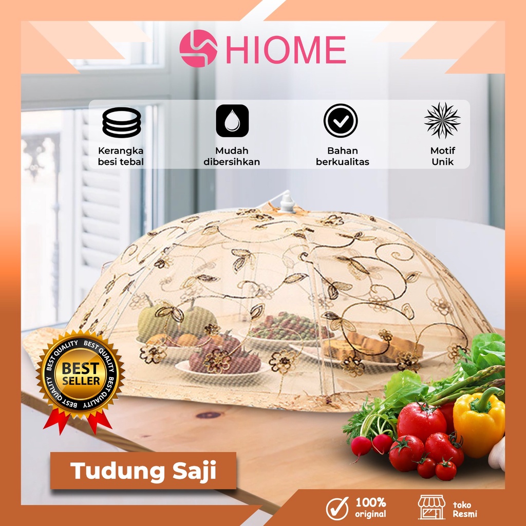 HIOME Tudung Saji Lipat Renda Payet Cantik / Food Cover Serbaguna Import Murah