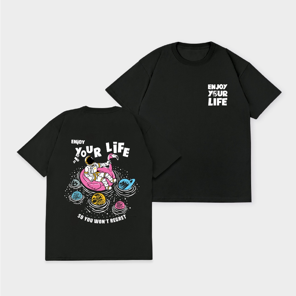 Aviotic Tshirt / Kaos Lengan Pendek Astro Enjoy ( Sablon ) Unisex Pria &amp; Wanita