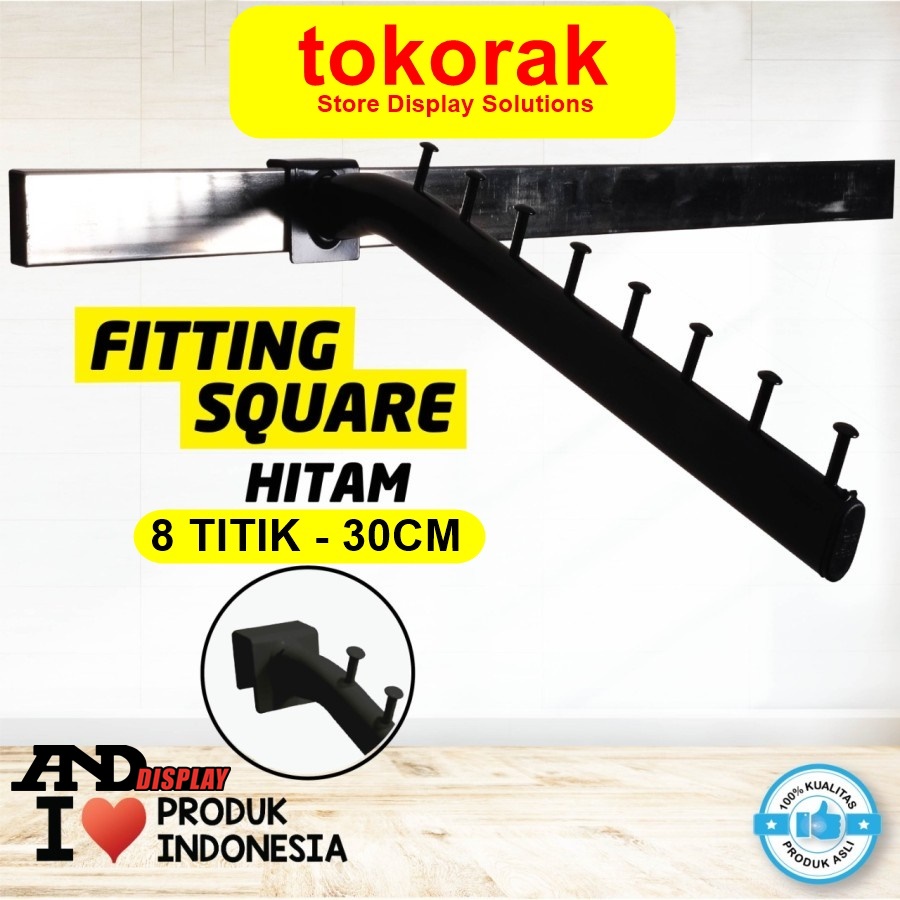 GANTUNGAN SULING BAJU PIPA KOTAK 8 TITIK FS 30 CM HITAM ANDDISPLAY