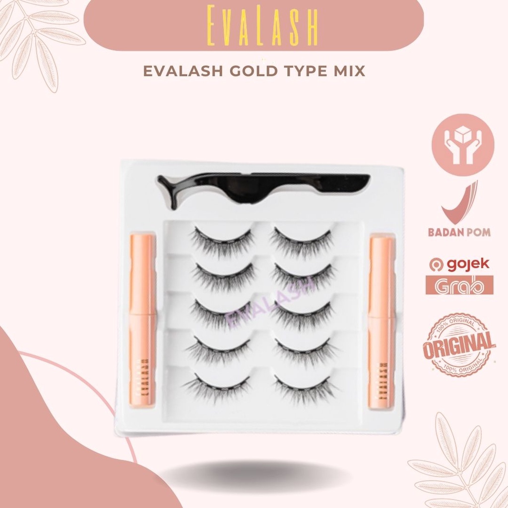 Bulu mata EVALASH GOLD TIPE MIX (jenis bulu mata LENGKAP dari mulai NATURAL hinggal BOLD) - EVA LASH