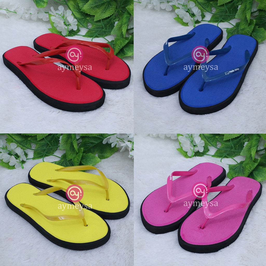 Sandal Jepit Polos Wanita Spons Premium Simpel dan Kekinian anti slip Sendal Teplek Terbaru 2023