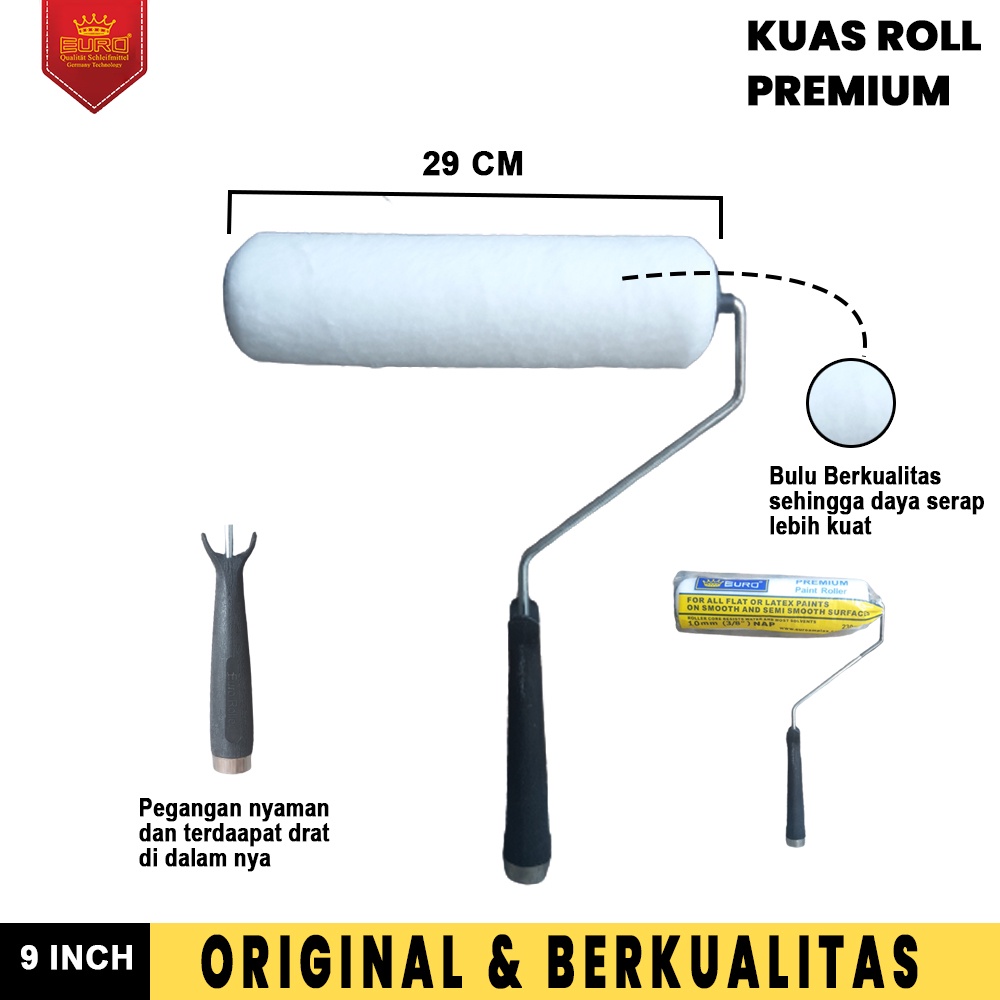 Kuas Roll Woven cat Besar 9 inch bulu woll premium murah