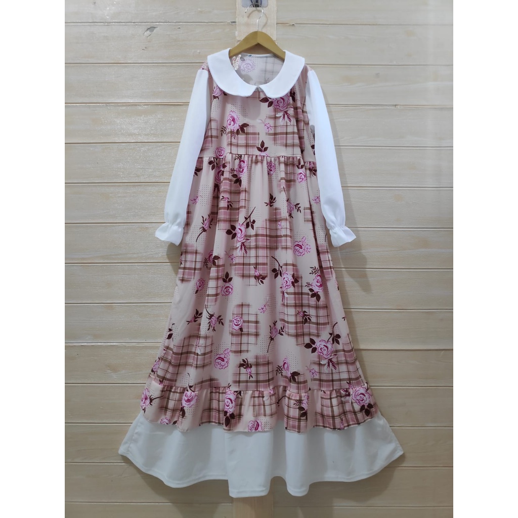 MOMOGI-GAMIS MAXI ANAK PEREMPUAN FLORAL FIONA / GAMIS KOREAN STYLE / VOXY PREMIUM / Usia 5-13thn