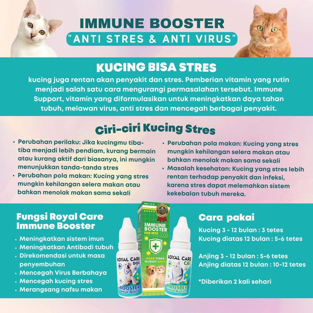 Royal Care Imun Booster 10ml | Vitamin Kucing &amp; Anjing by Royal Cats | Peningkat Imun dan Daya Tahan Tubuh Hewan