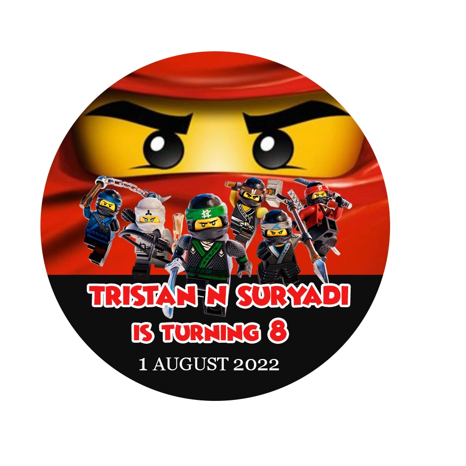 

custom sticker birthday ulang tahun bento tema lego