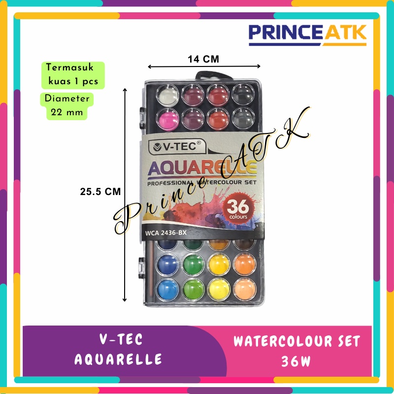 

V-TEC AQUARELLE WATERCOLOUR SET 36 WARNA