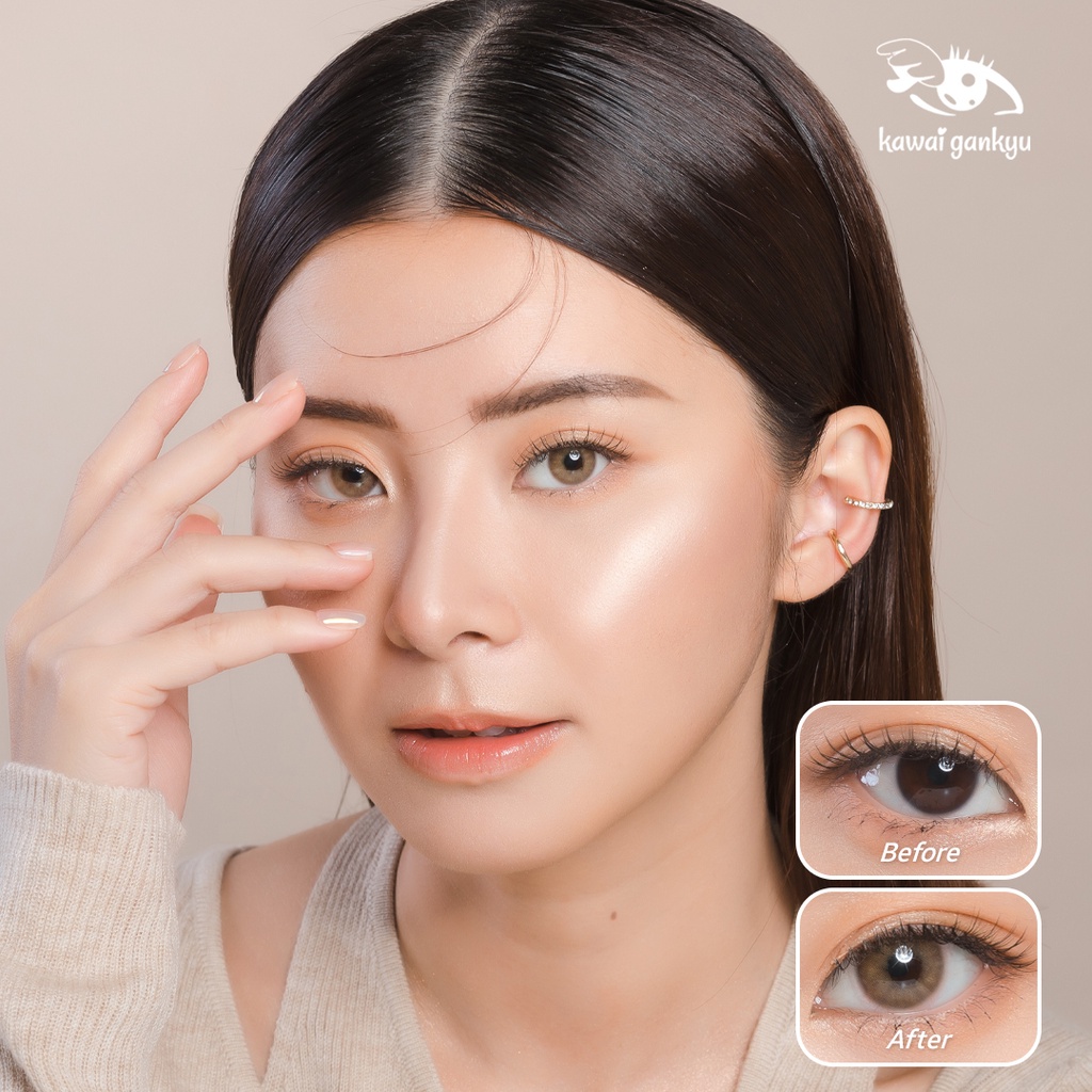 KawaiGankyu Softlens - Clearie Celestial Brown (1botol)