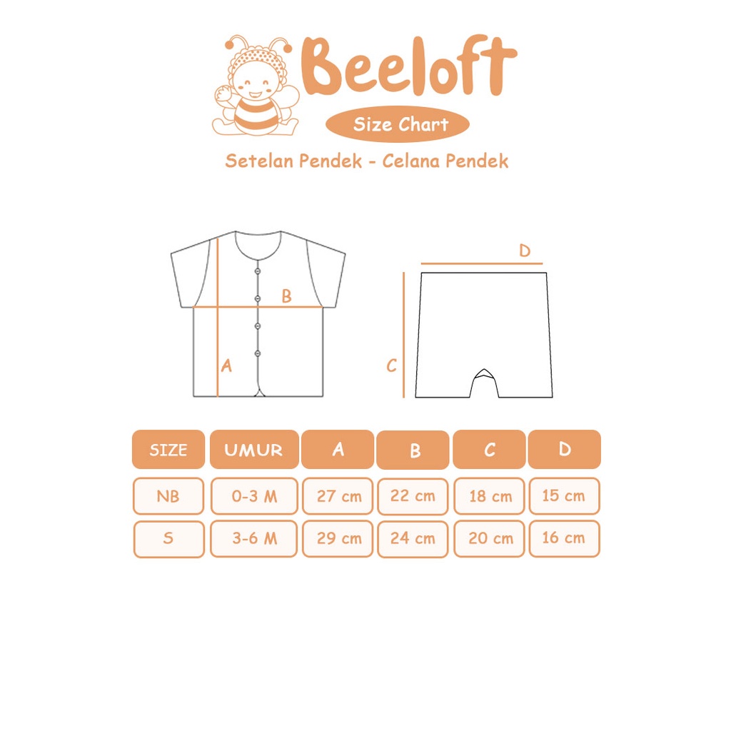 BeeLoft Setelan Baju Kancing Depan Pendek + Celana Pendek