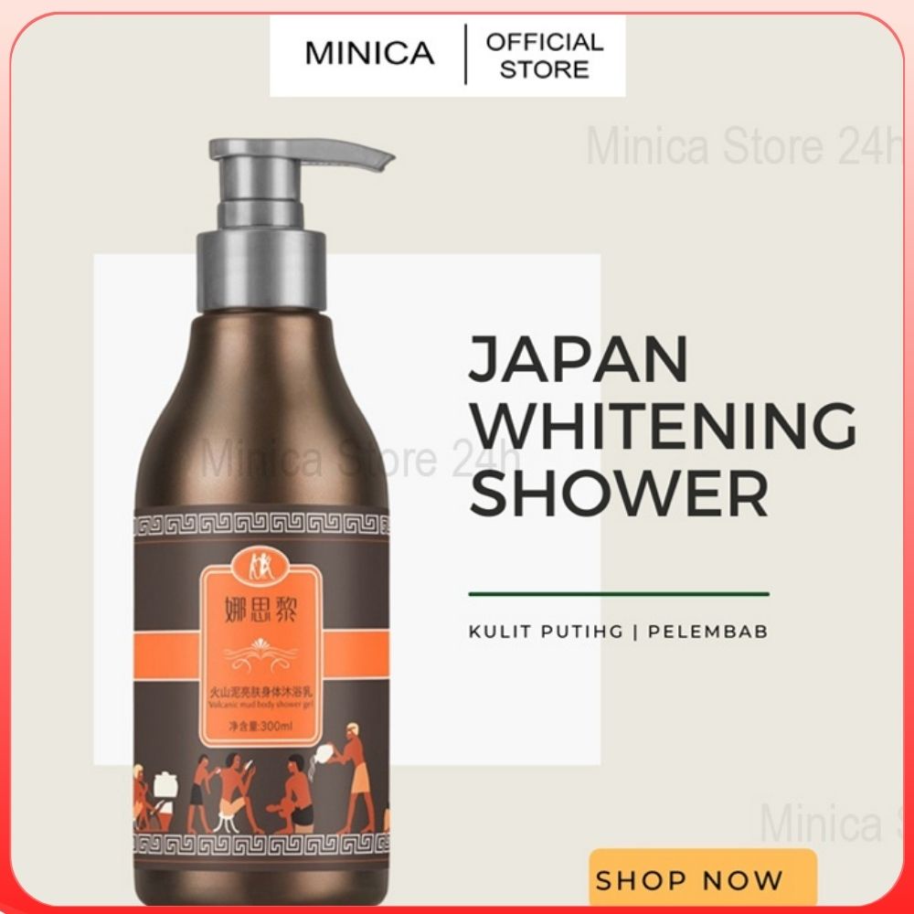 JAPAN WHITENING SHOWER Whitening Mud Bath Sabun mandi lumpur vulkanik shower gel pelembab whitening 