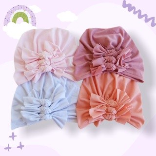 Turban Bayi Anak Perempuan Trikat dfGallery Simpul Pita Cantik Lucu - Baby pink