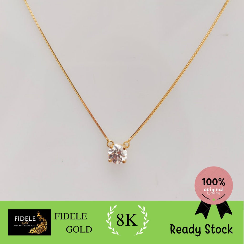 Kalung Permata Soliter Kalung Mata Kalung Permata Ubs gold Emas 375