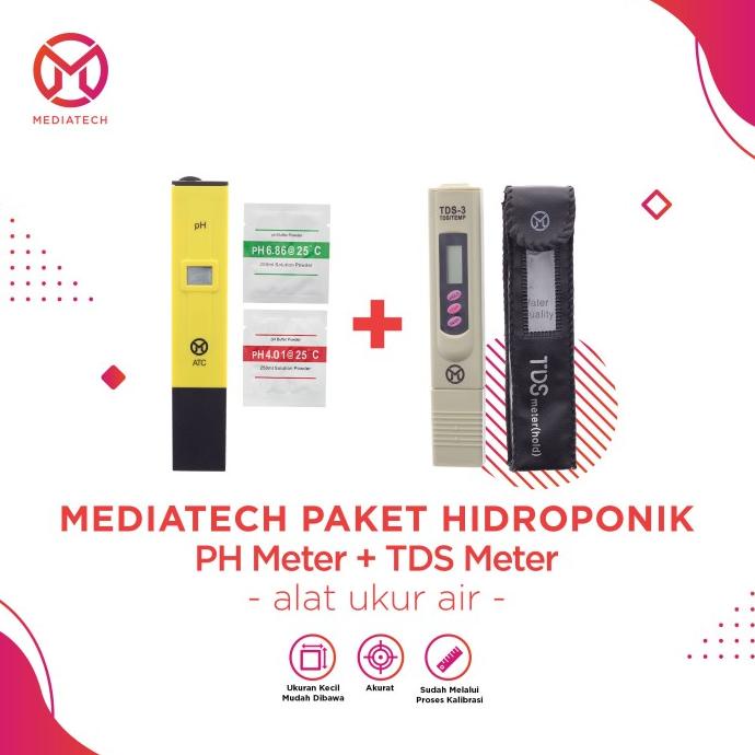 Paket Mediatech Digital PH Meter Dan TDS Meter Alat Ukur Pada AIR