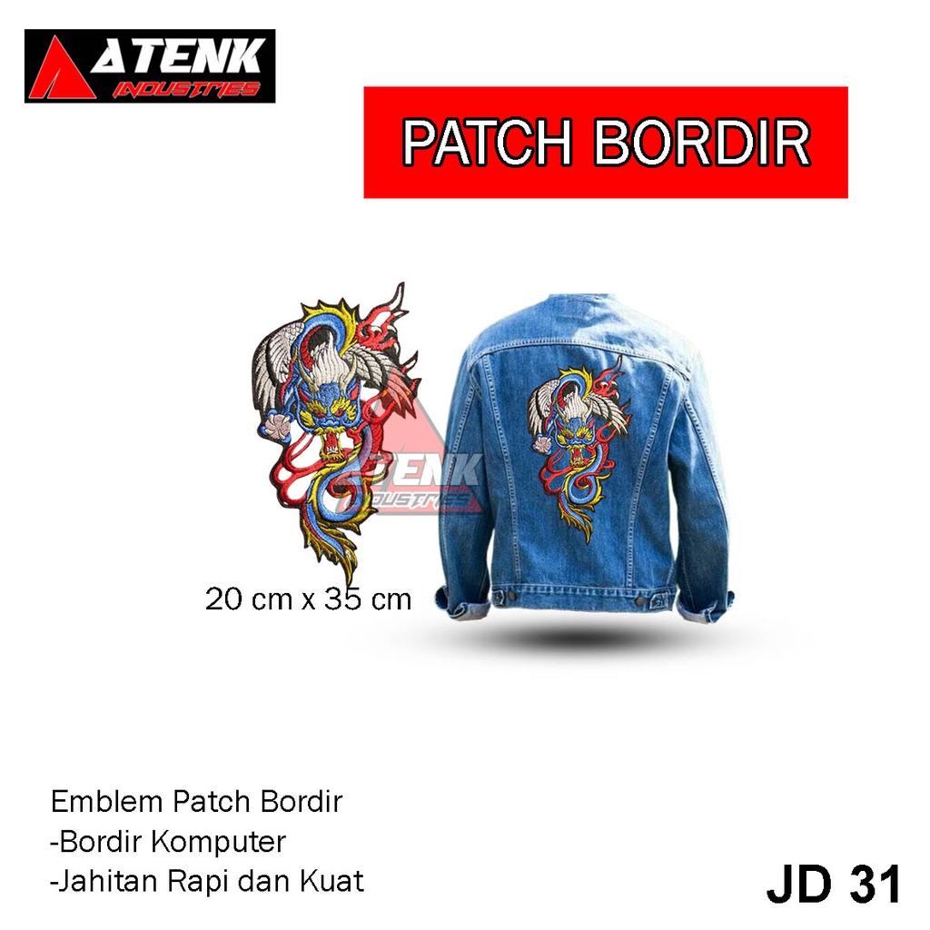 BACK PATCH BORDIR - GAMBAR NAGA 1
