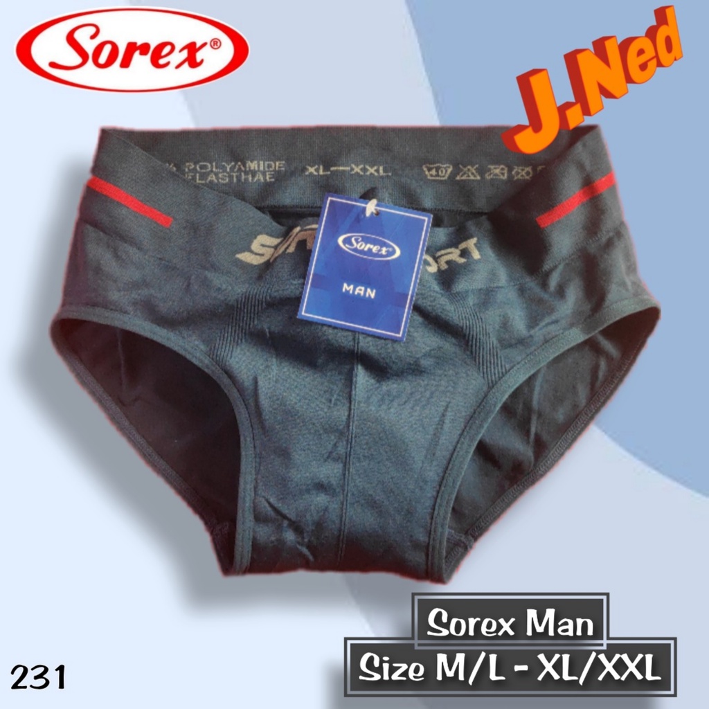 J231 (hrg satuan) CD PRIA SOREX CELANA DALAM PRIA IMPORT M - XXL