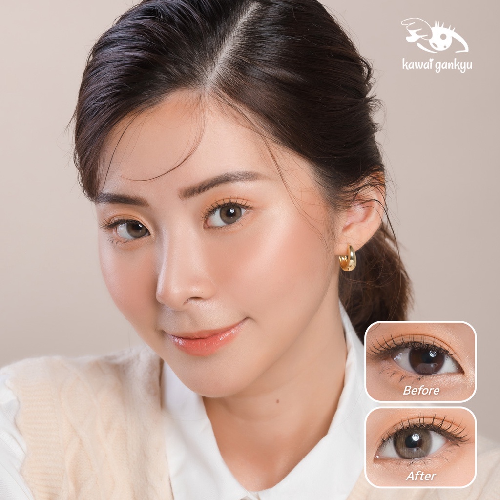 KawaiGankyu Softlens - Clearie Tear Drop Hazel (1botol)